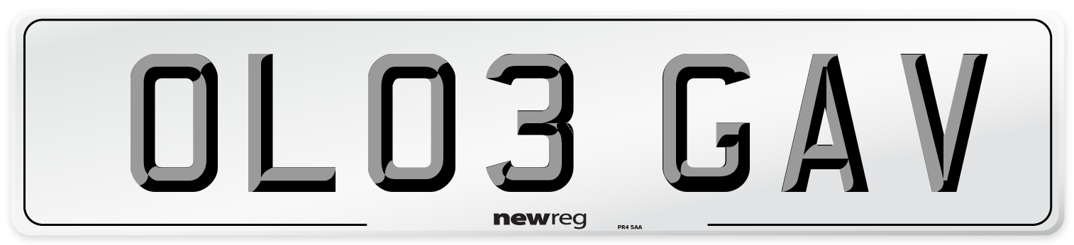 OL03 GAV Number Plate from New Reg